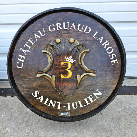 Hand Painted Chateau Grand Larose Wine Barrel