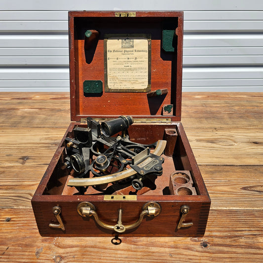 1940’s English Sextant in Wood Box