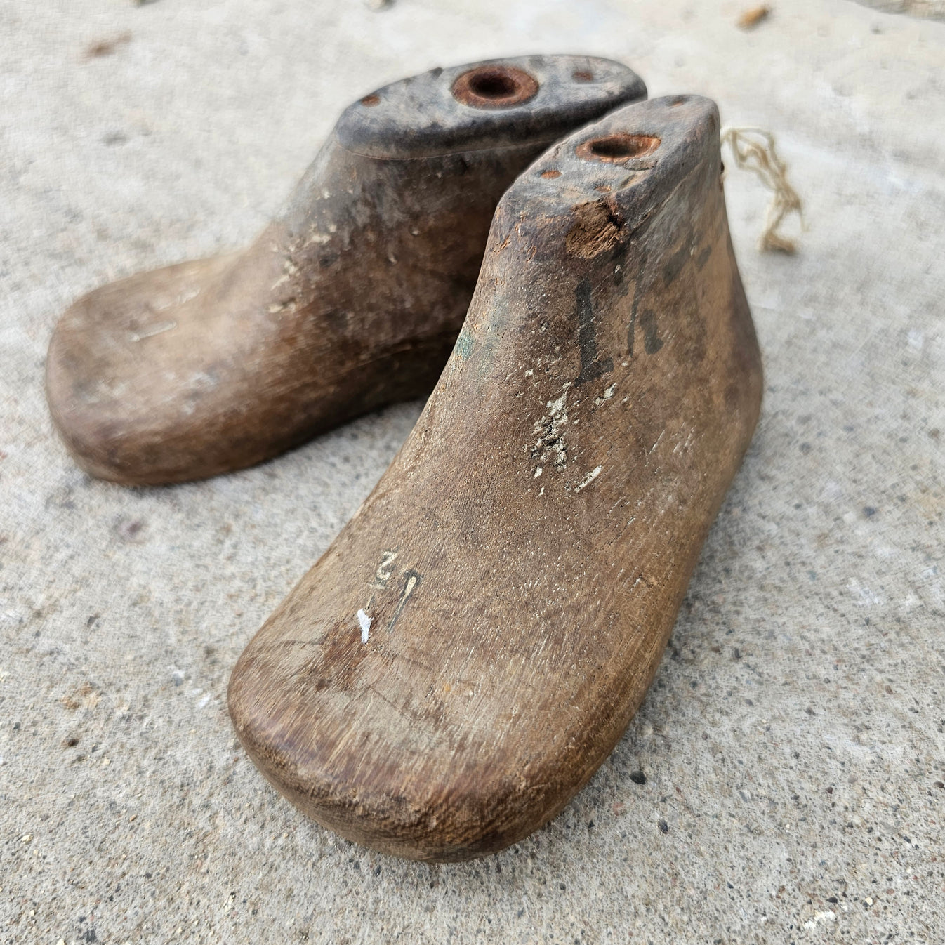 Pair of Wooden Baby Shoe Molds