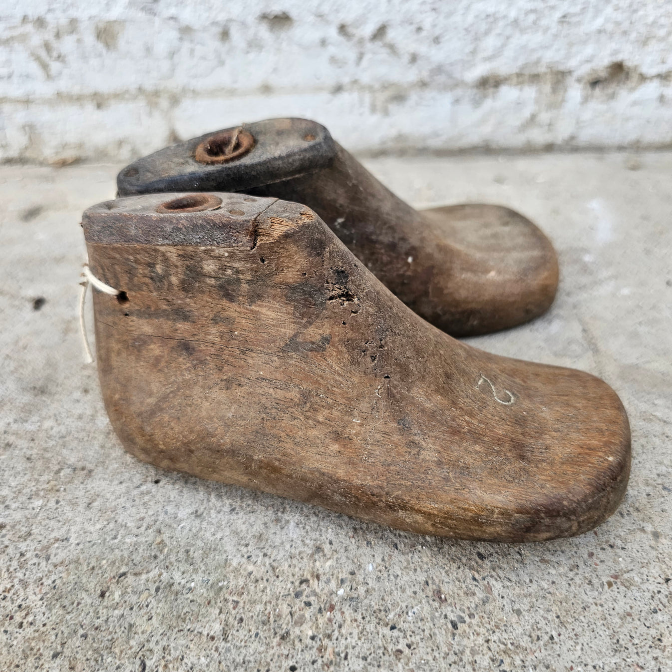 Pair of Wooden Baby Shoe Molds