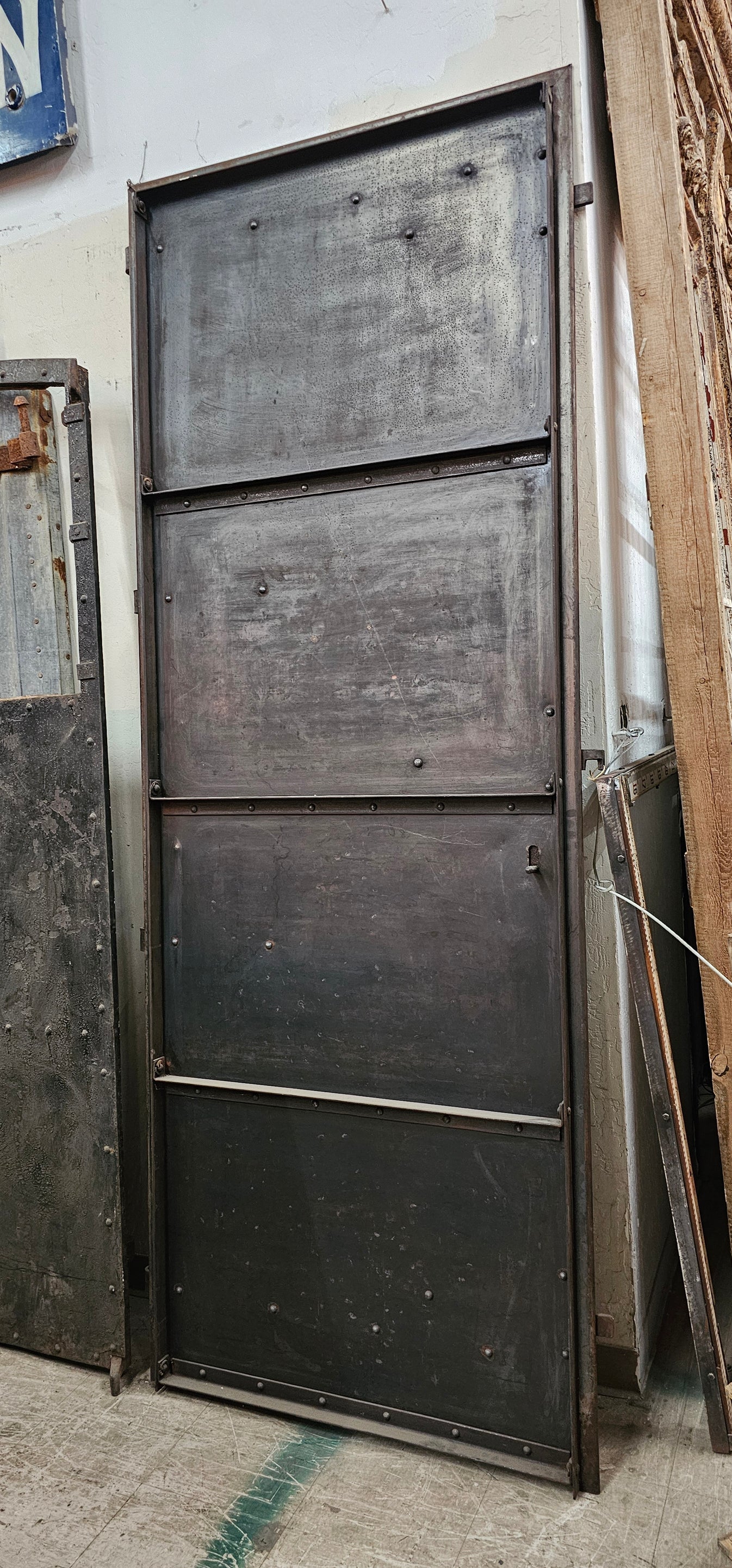 Industrial Black Iron Single Metal Fire Door