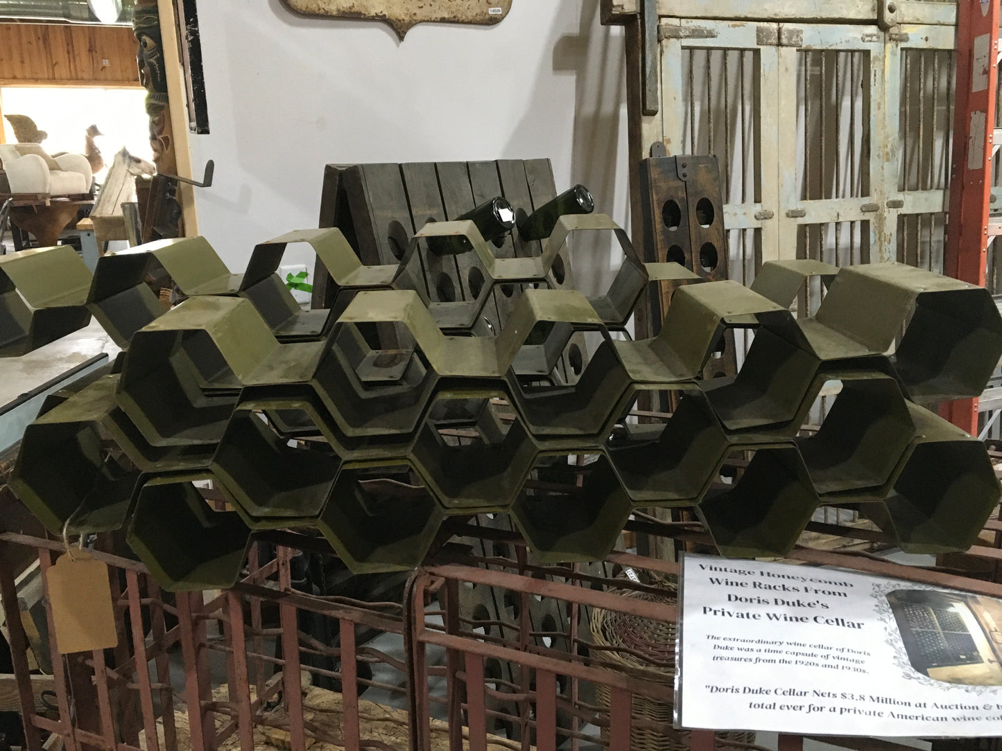 Stacking Green Hexagonal Wine Rack