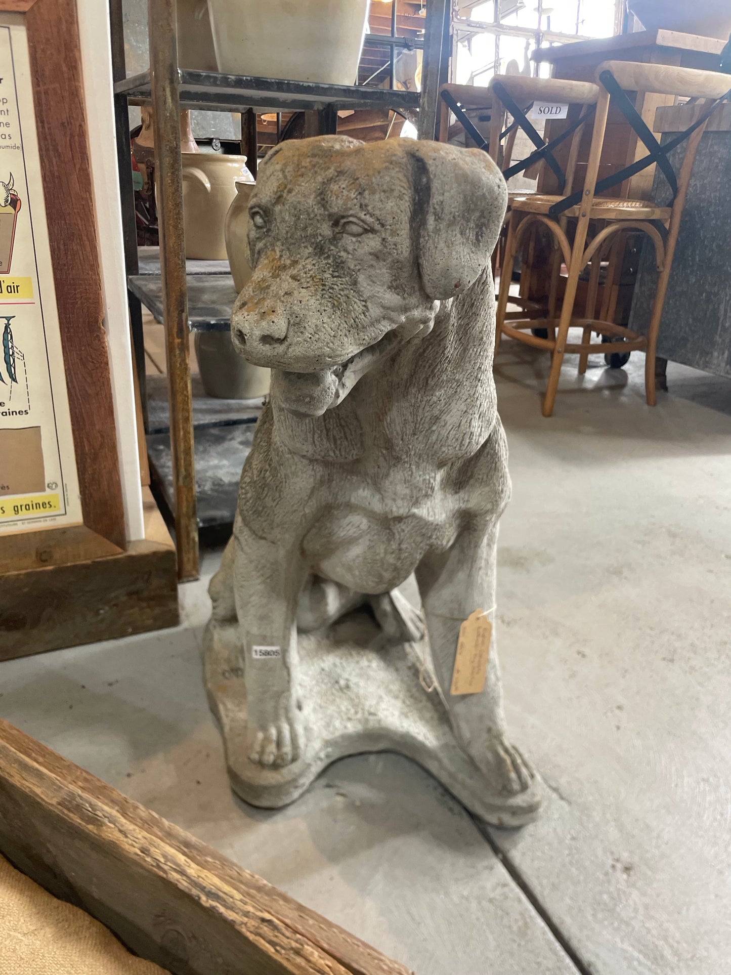 English Concrete Labrador Dog Statue
