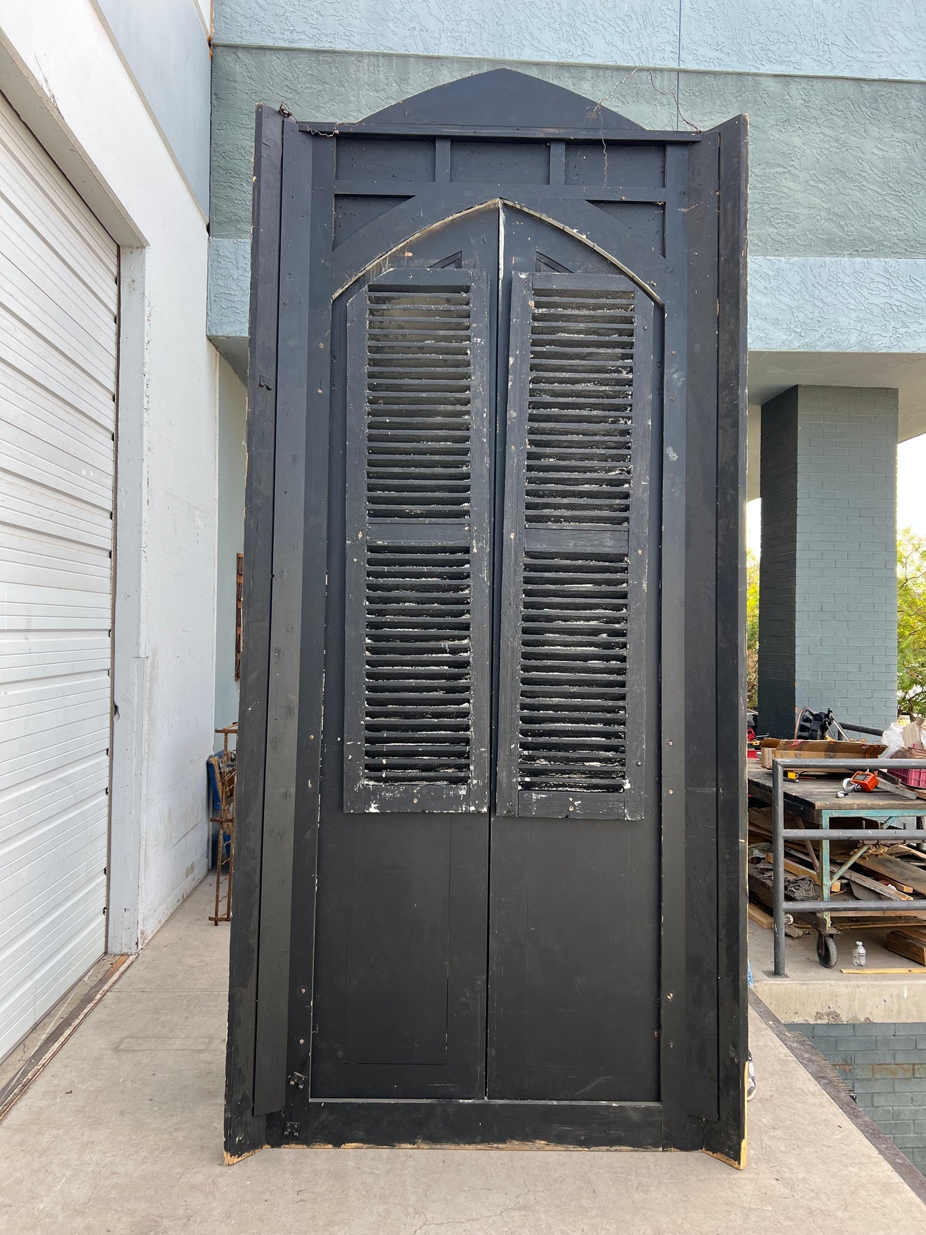 French Wooden Shuttered Doors in Architectural Frame