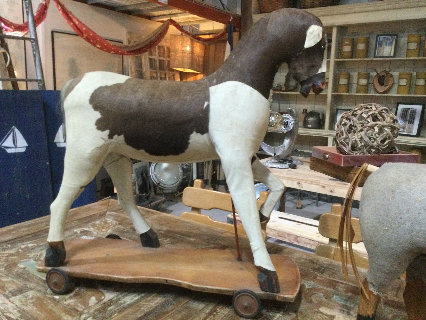 Vintage Horse Figure on Wheels