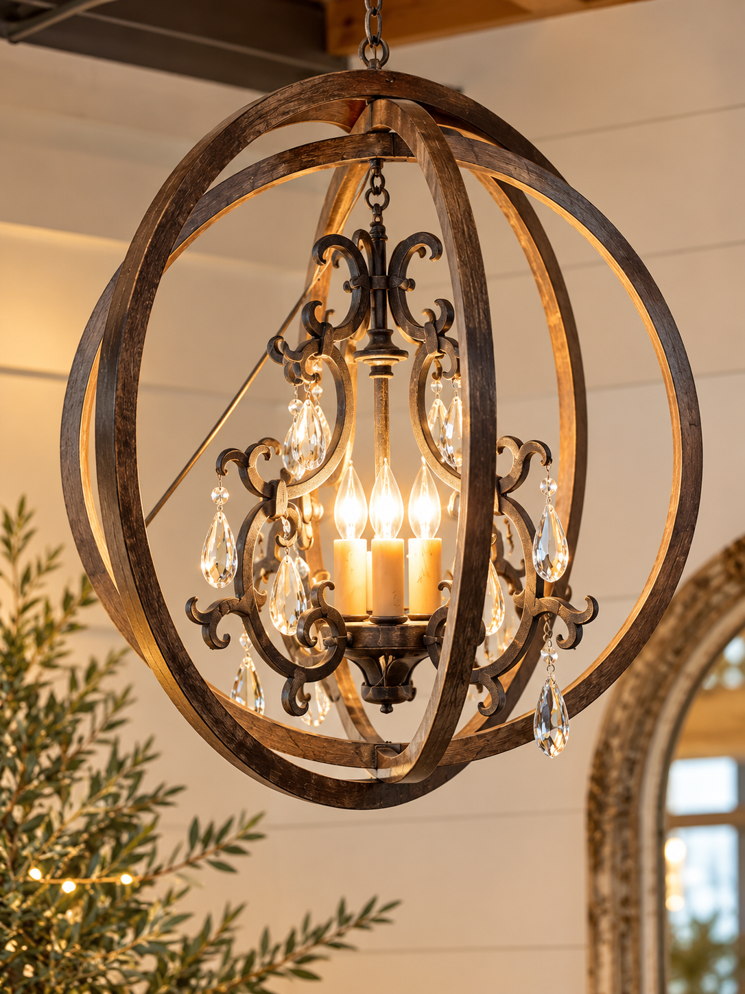 Rustic Orb Chandler Lg.