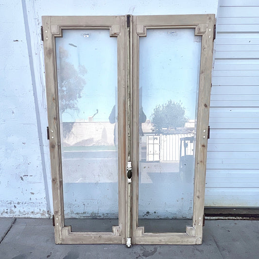 Pair of Rectangle Natural Wood Windows