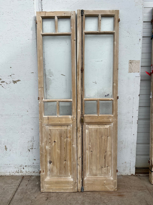 Pair of Wood Doors with 5 Glass Lites