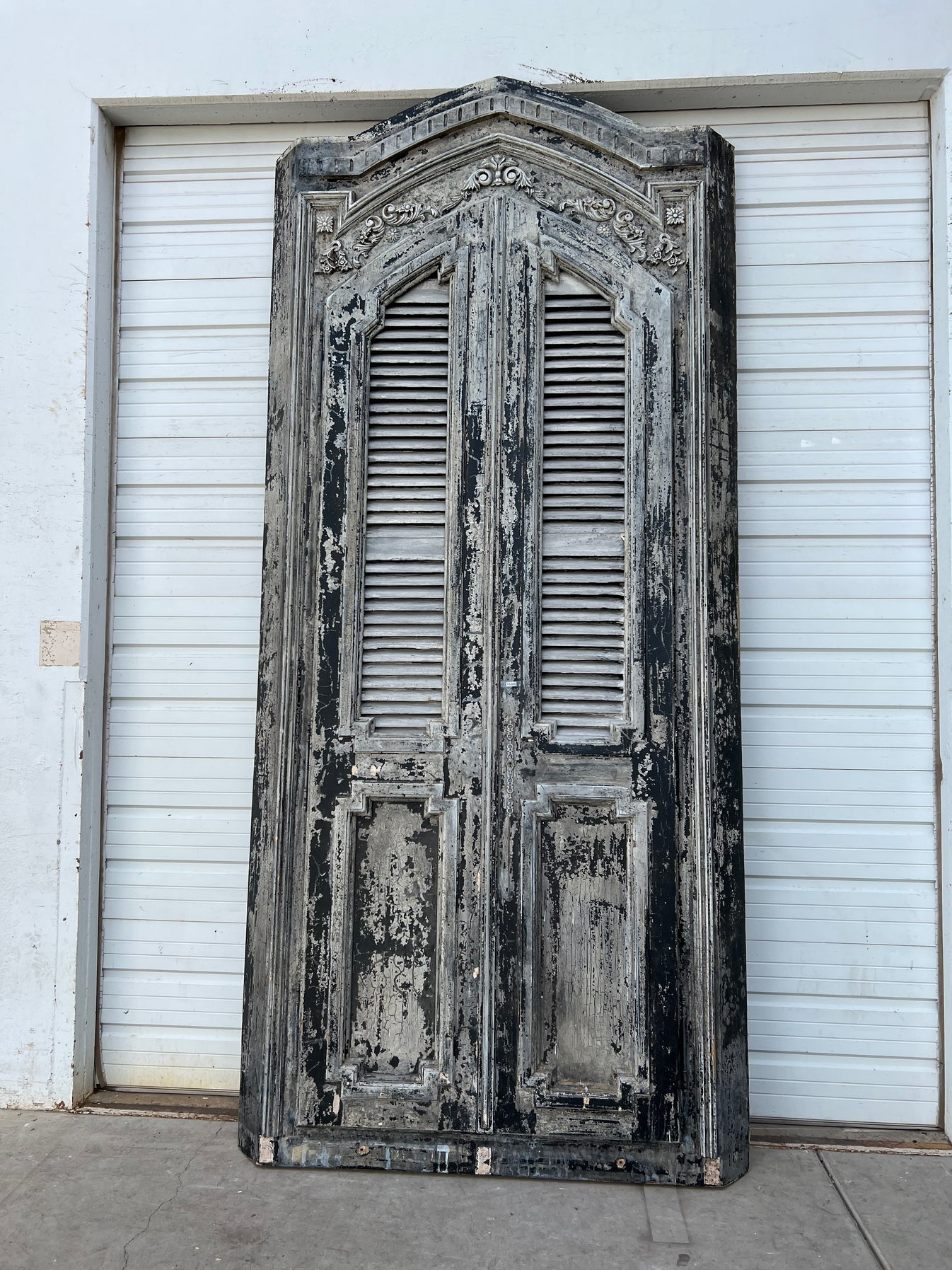 French Wooden Shuttered Doors in Architectural Frame
