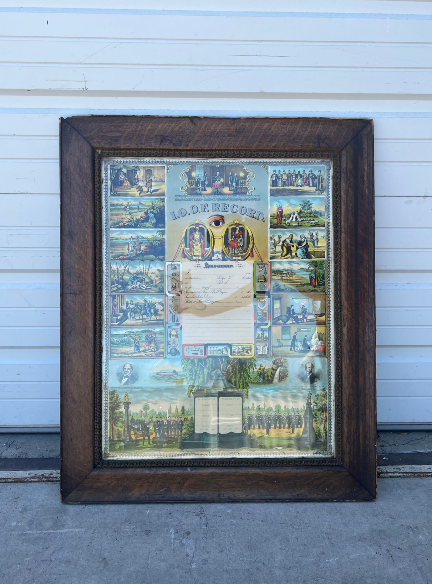 Oddfellows Sign in Oak Frame