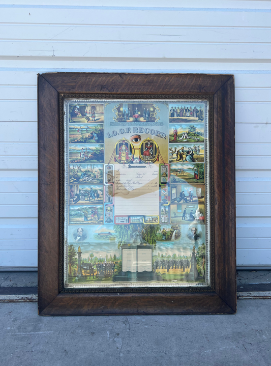 Oddfellows Sign in Oak Frame