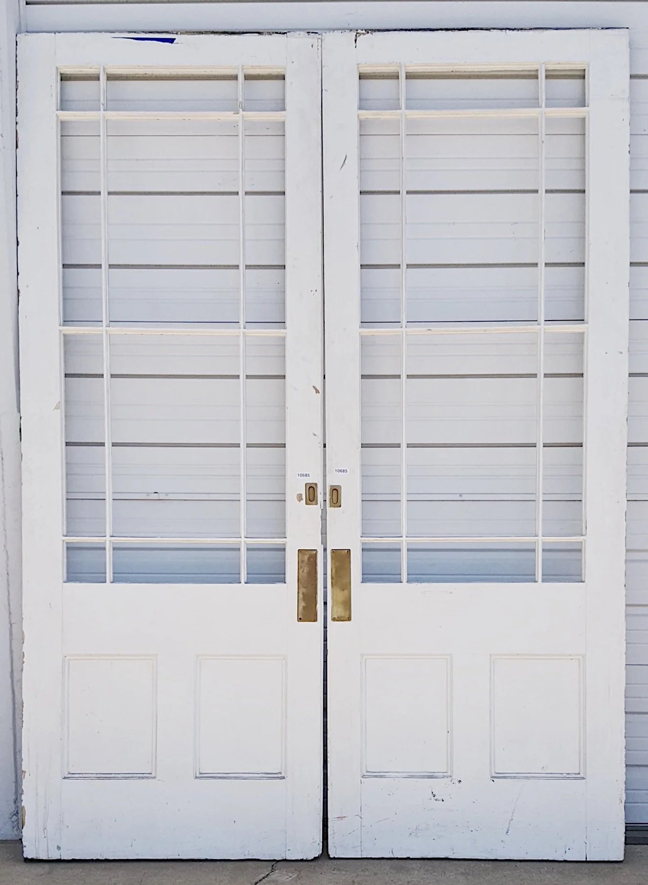 Pair of 2 Panel 12 Lite White Pocket Doors