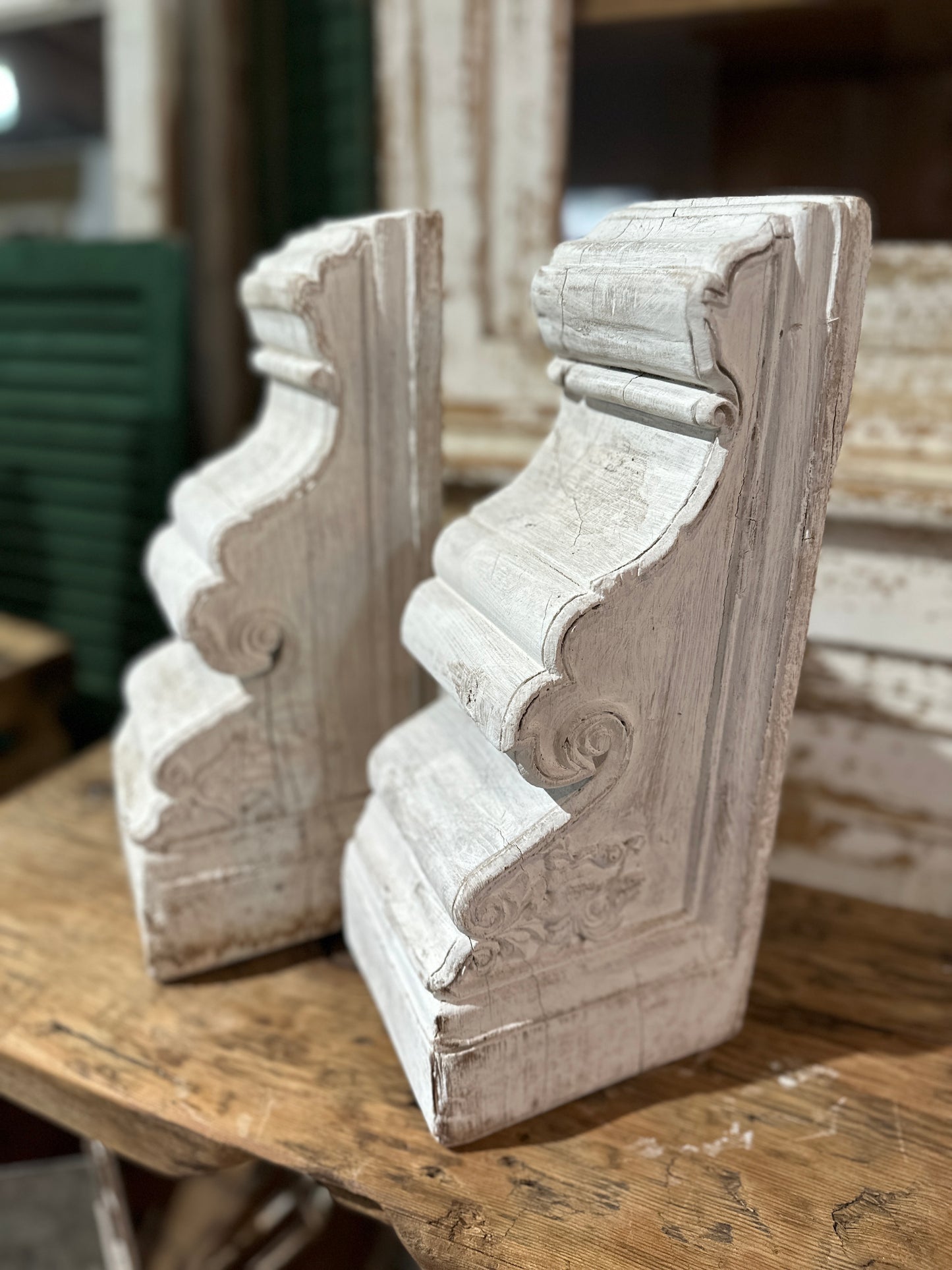 Pair Chunky Wood Corbels