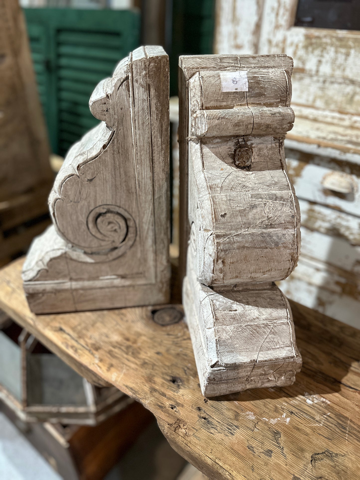 Pair Chunky Wood Corbels