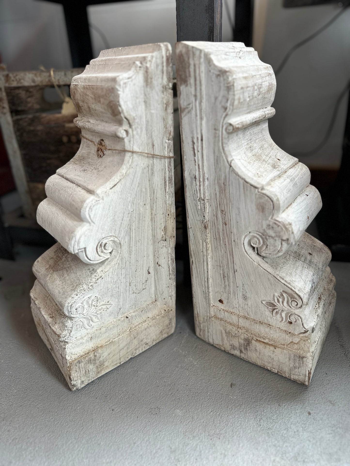 Pair Chunky Wood Corbels