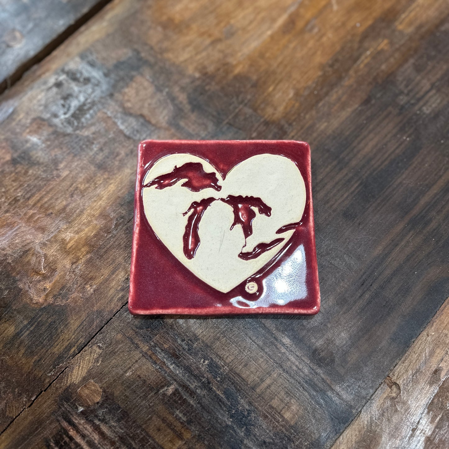 4 x 4 Heart of Michigan Tile, Plum