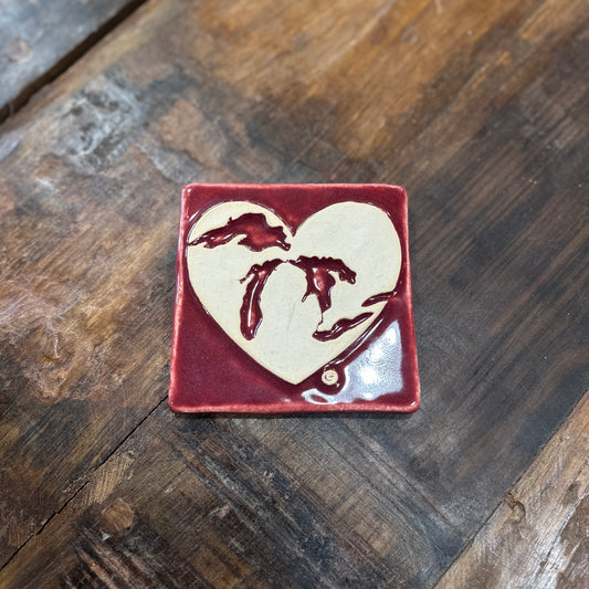 4 x 4 Heart of Michigan Tile, Plum