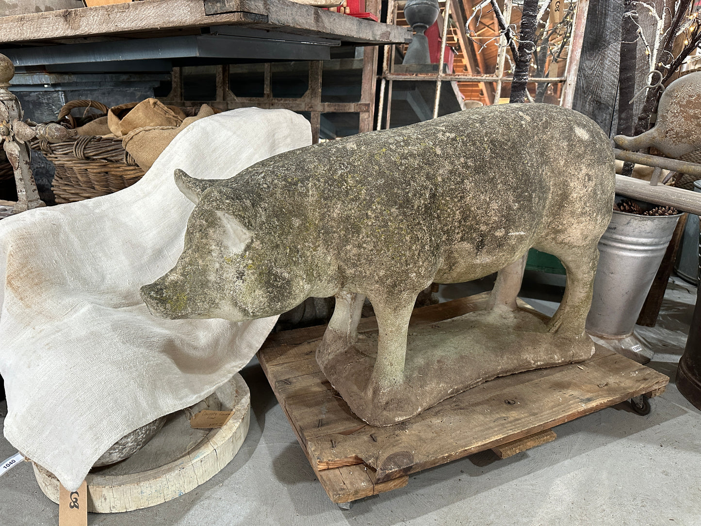Large Concrete Pig