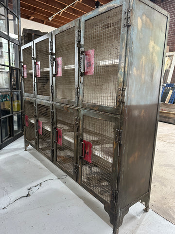 Large Metal Locker Cabinet with Mesh Doors