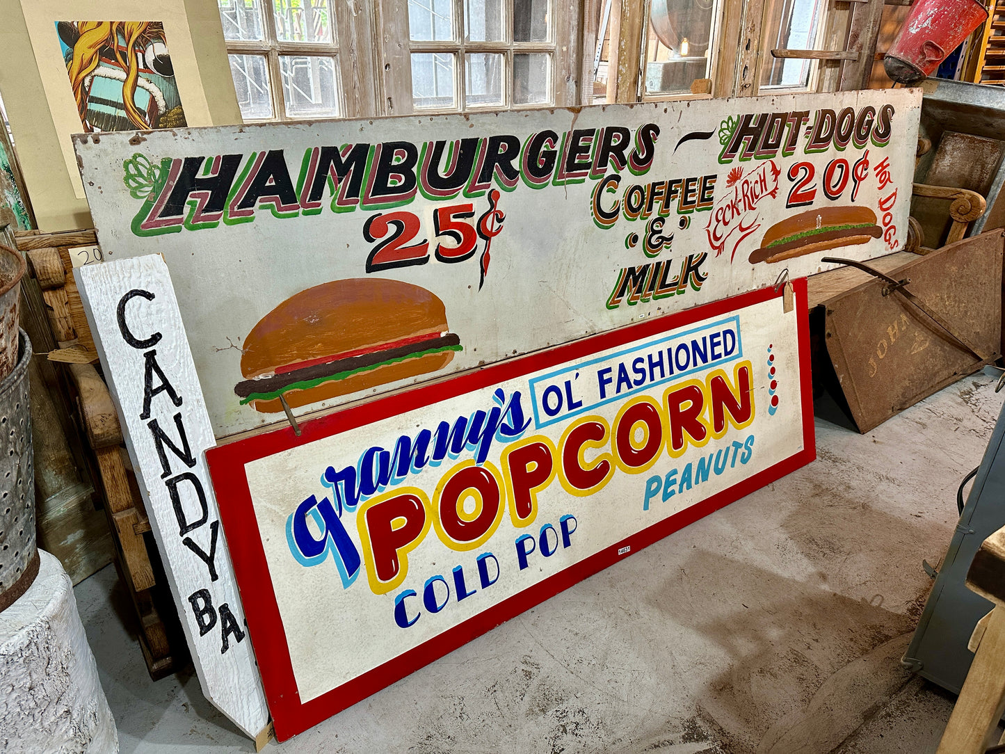 Wood Painted Popcorn Sign
