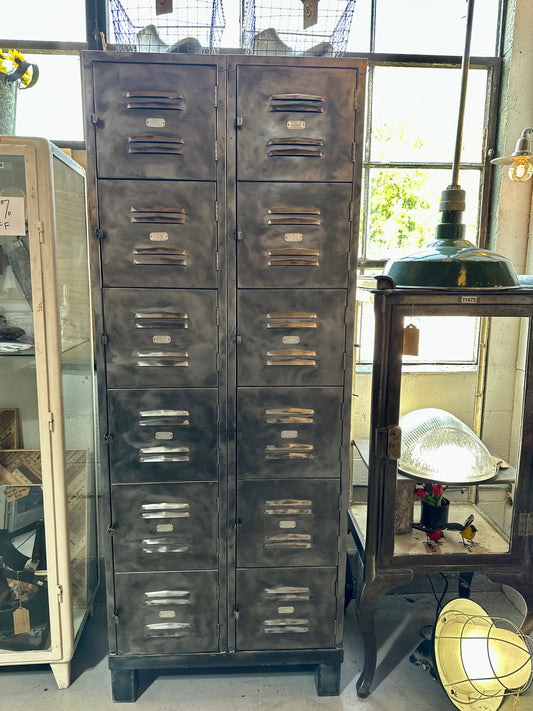 Stripped Metal Lockers with 12 Cubbies