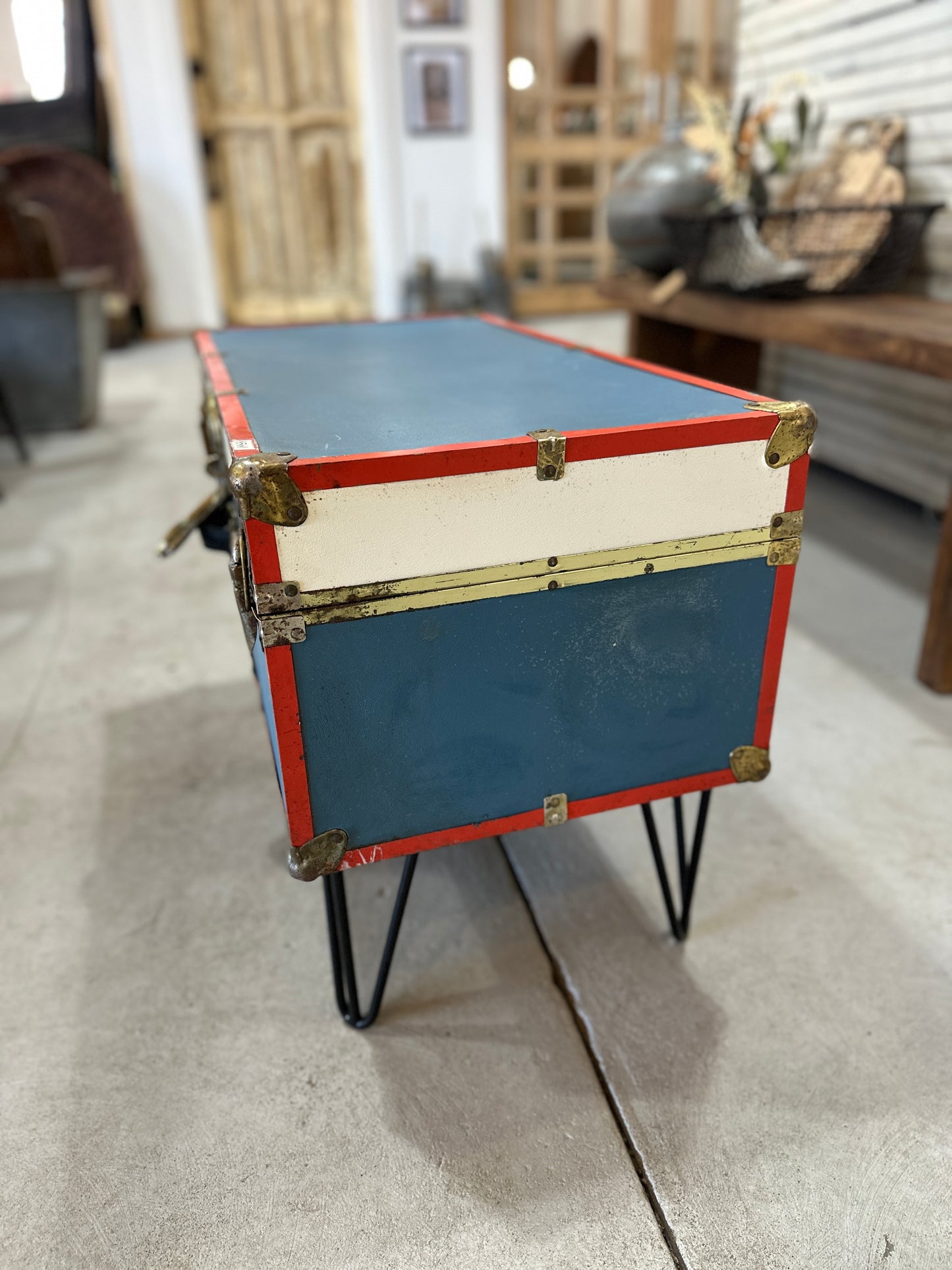 Red, White, and Blue Trunk Table