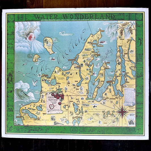 Water Wonderland Grand Traverse Region Map Poster