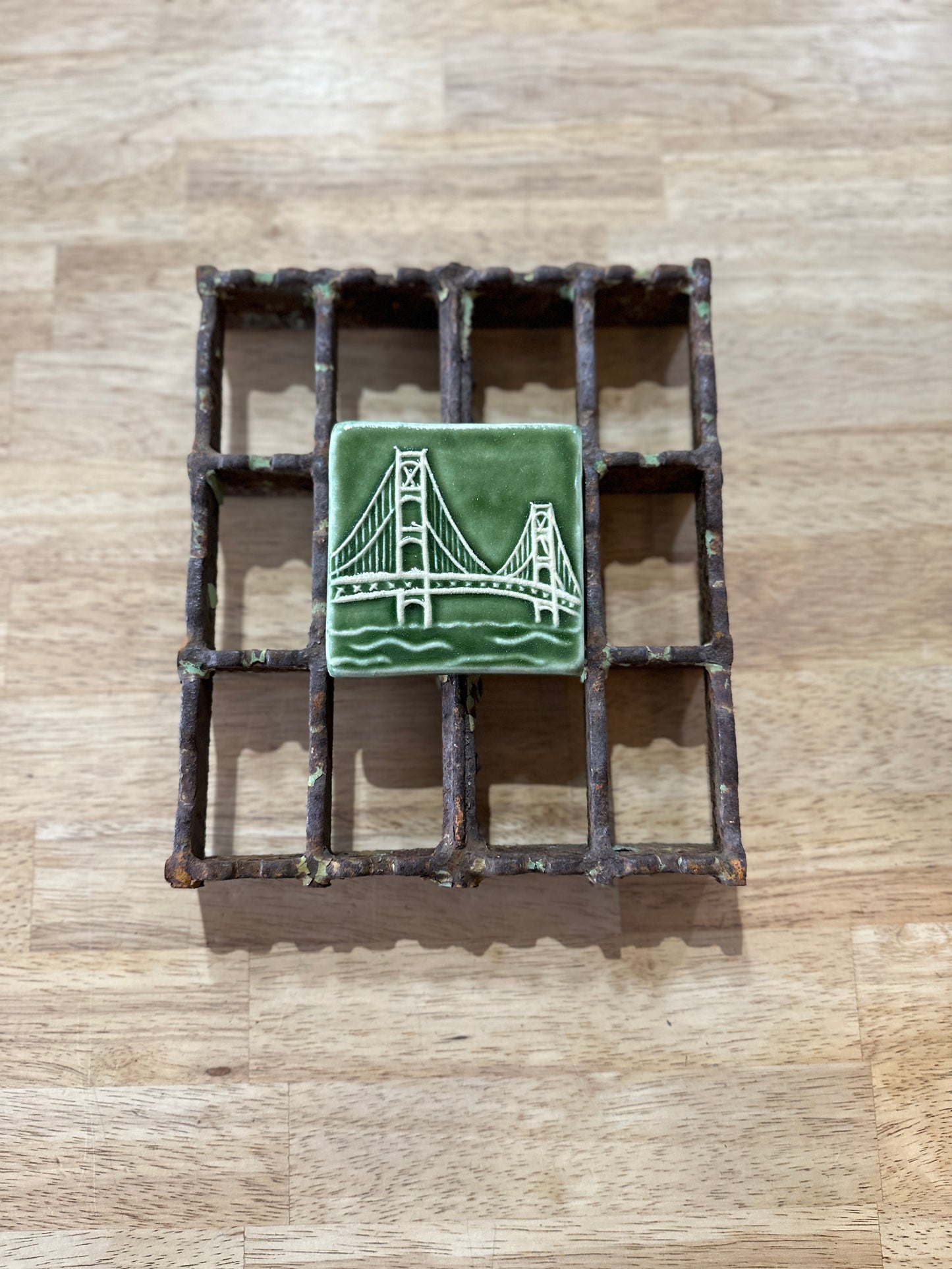 Original Mackinac Bridge Piece with Artist Tile
