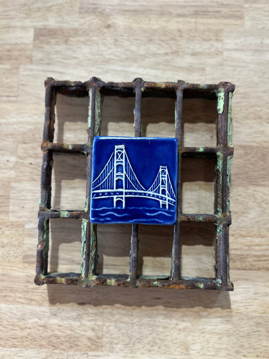 Original Mackinac Bridge Piece with Artist Tile