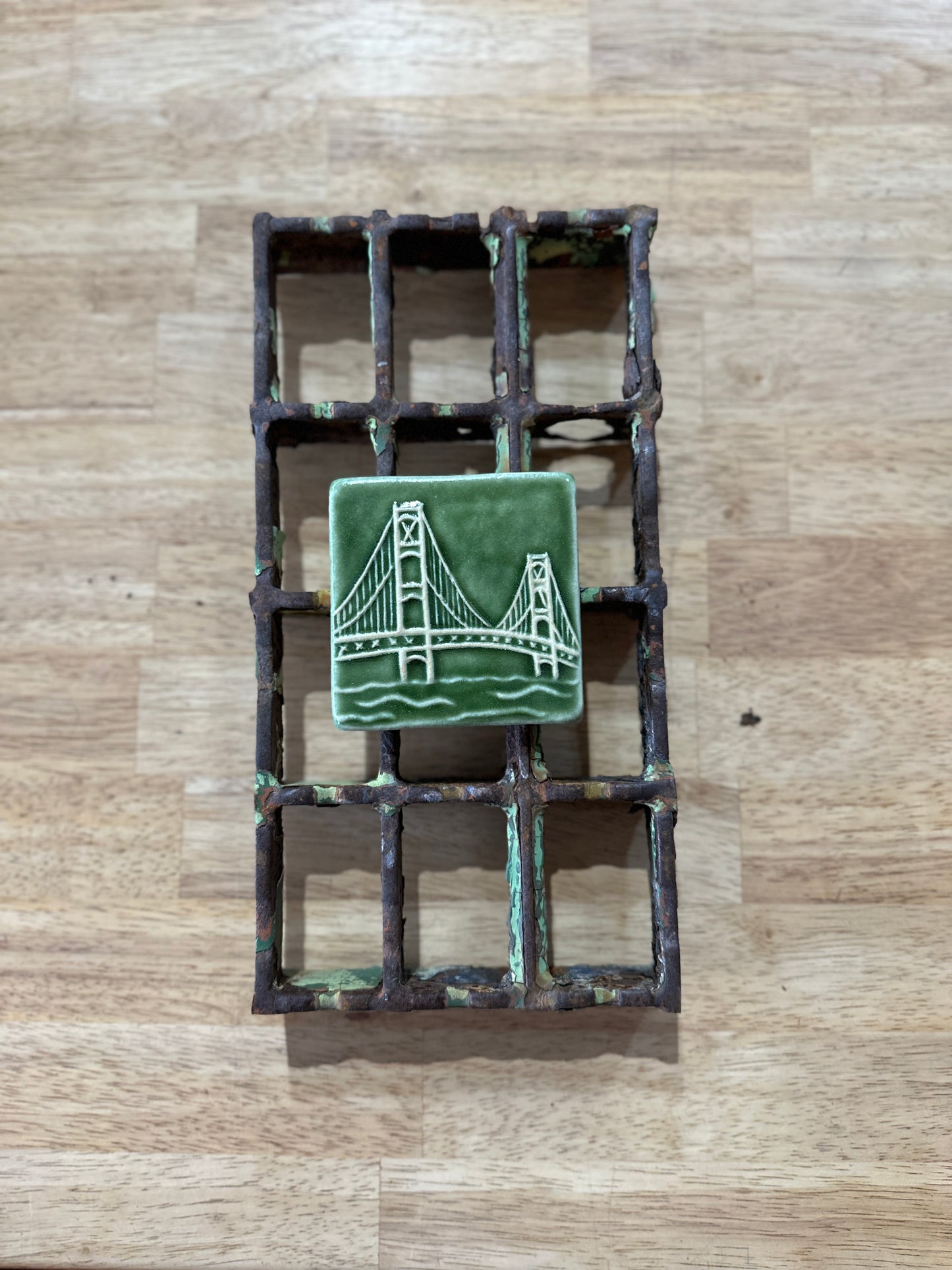 Original Mackinac Bridge Piece with Artist Tile