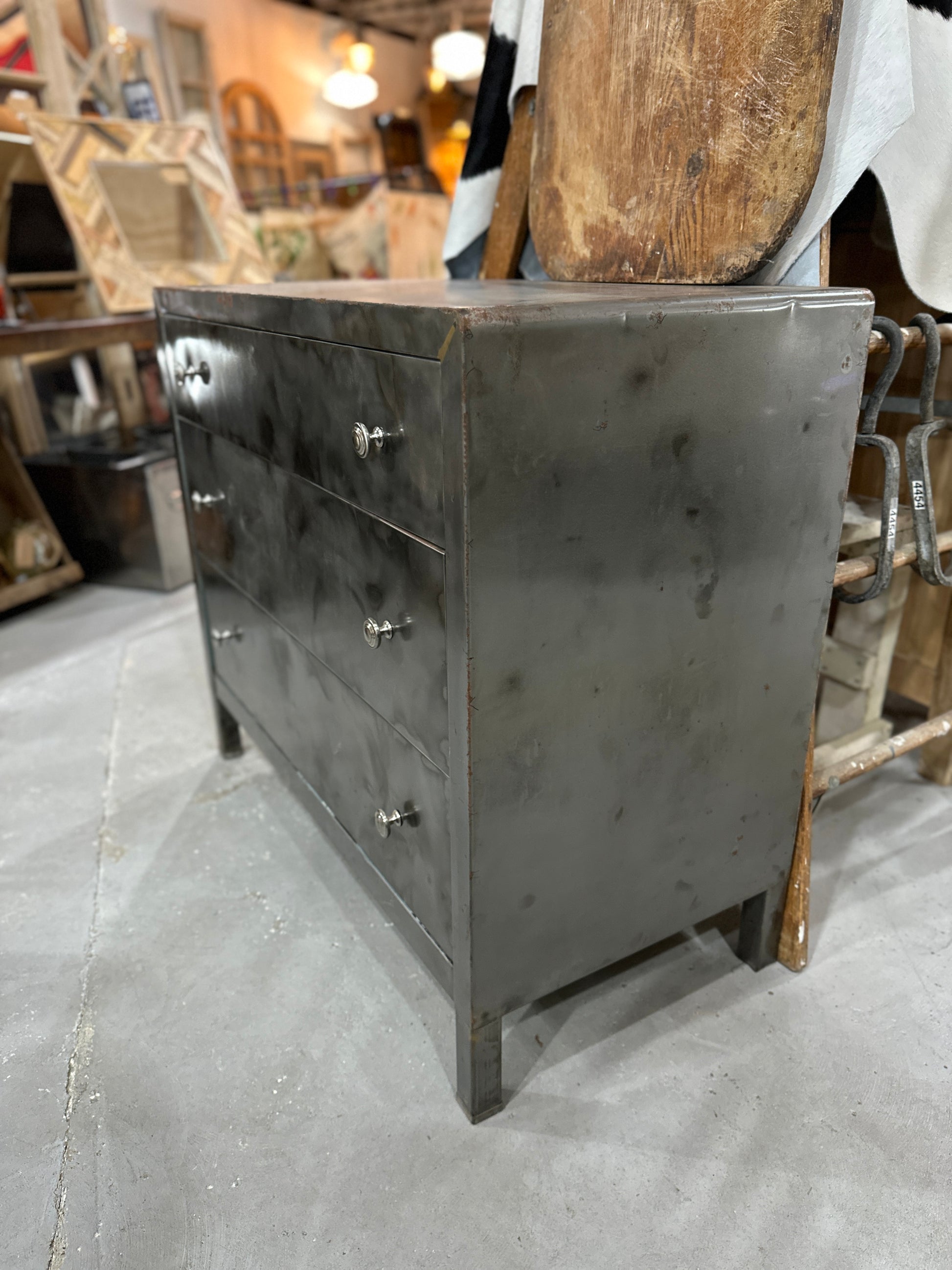 Three Drawer Stripped Metal Dresser Antiquities Warehouse of Grand Traverse Three Drawer Stripped Metal Dresser Antiquities Warehouse of Grand Traverse