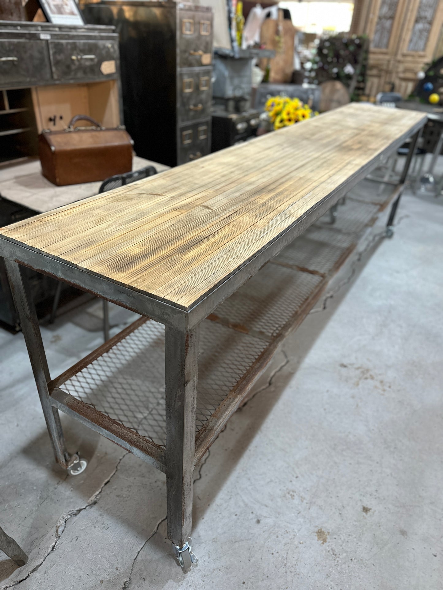 10 Ft Console Table with Bowling Lane Top