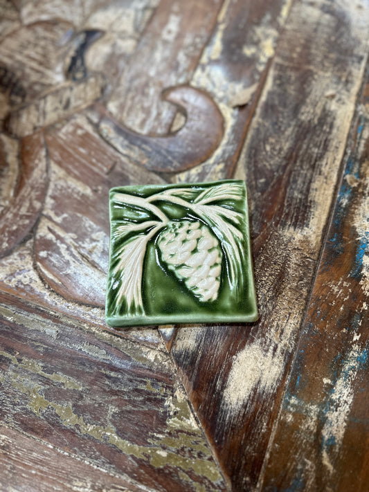 4x4 Pinecone Tile, Green