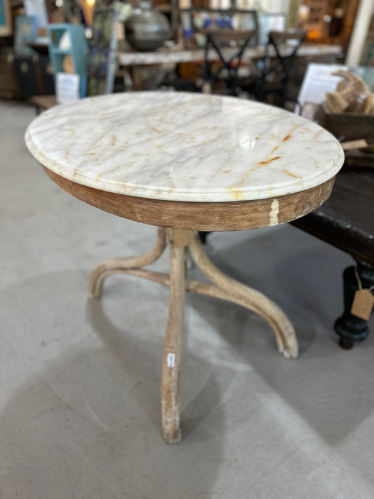 Wood Table with Marble Top