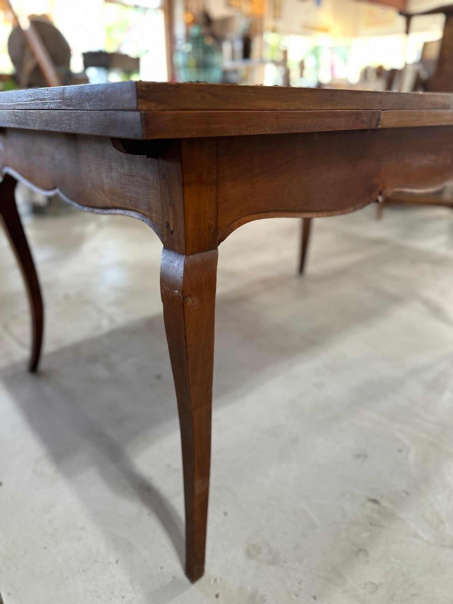 Cherry Wood Dining Table with Expandable Leaves from Normandy, France