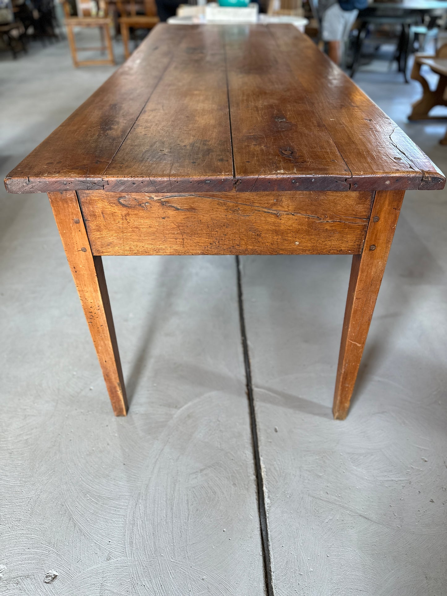 Vintage Wild Cherry Wood Table from Burgundy, France c. 1850