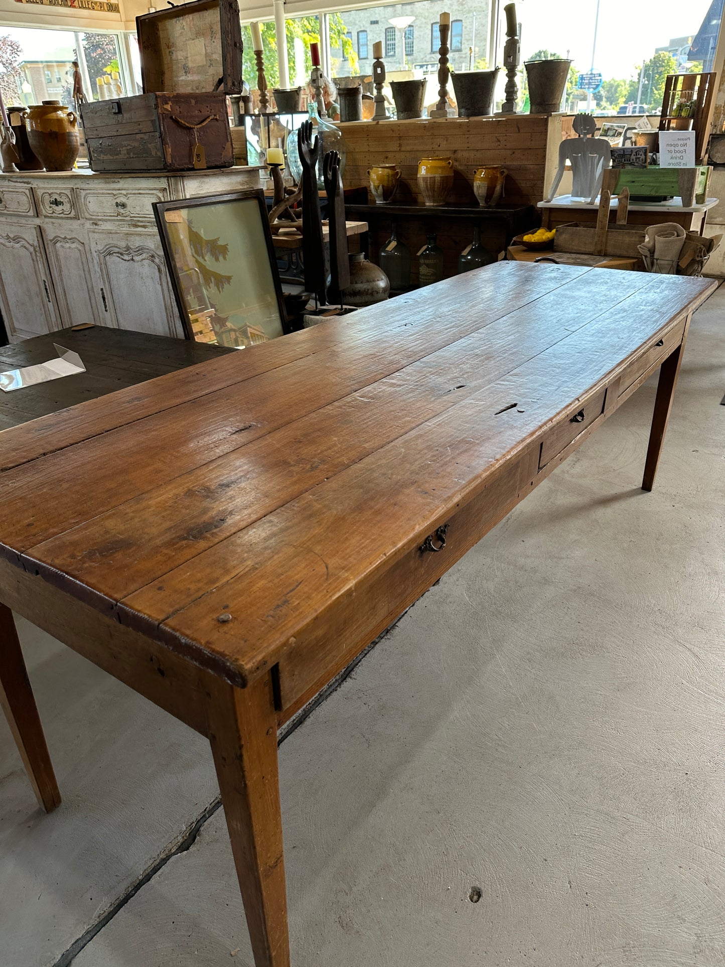 Vintage Wild Cherry Wood Table from Burgundy, France c. 1850