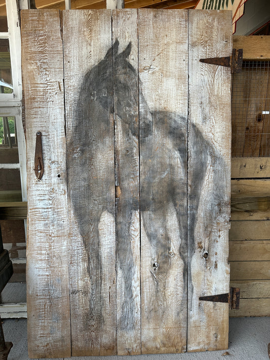 Barn Door with Horse Painting