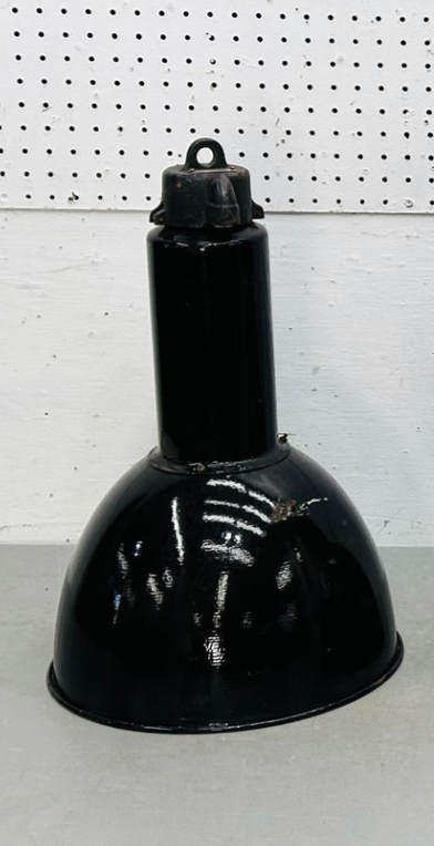 Black Porcelain Industrial Pendant Light