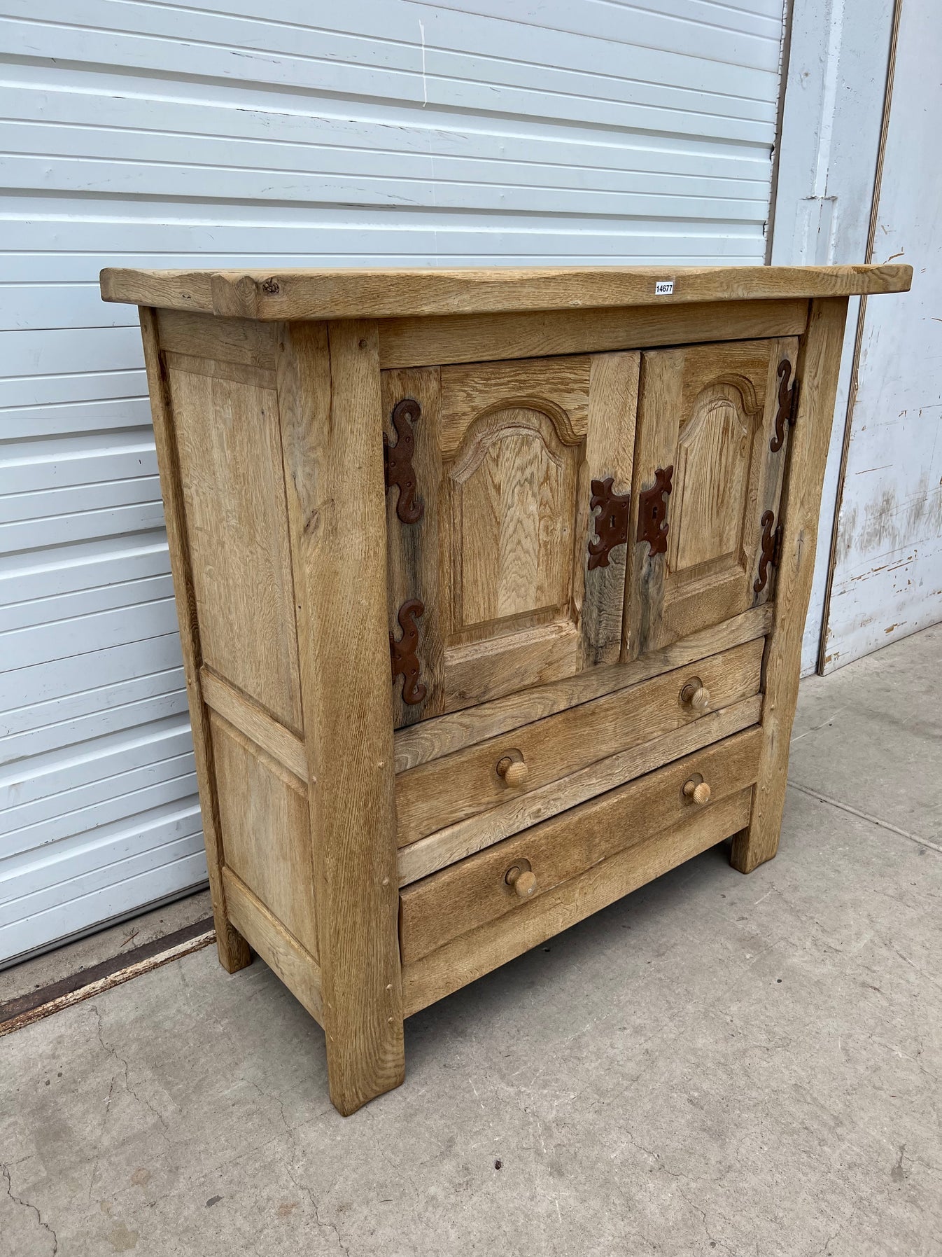 Bleached Cabinet with Two Drawers