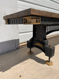 Iron Bench with Wood Top