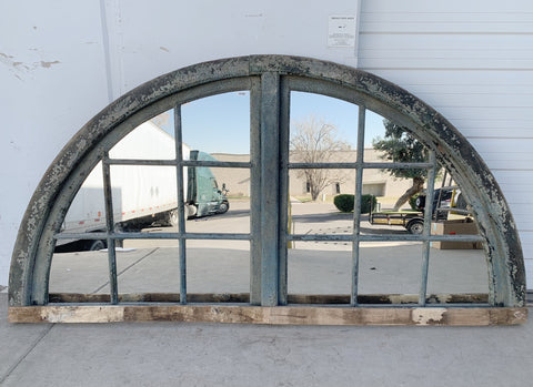 16 Pane Repurposed Arched Mirror