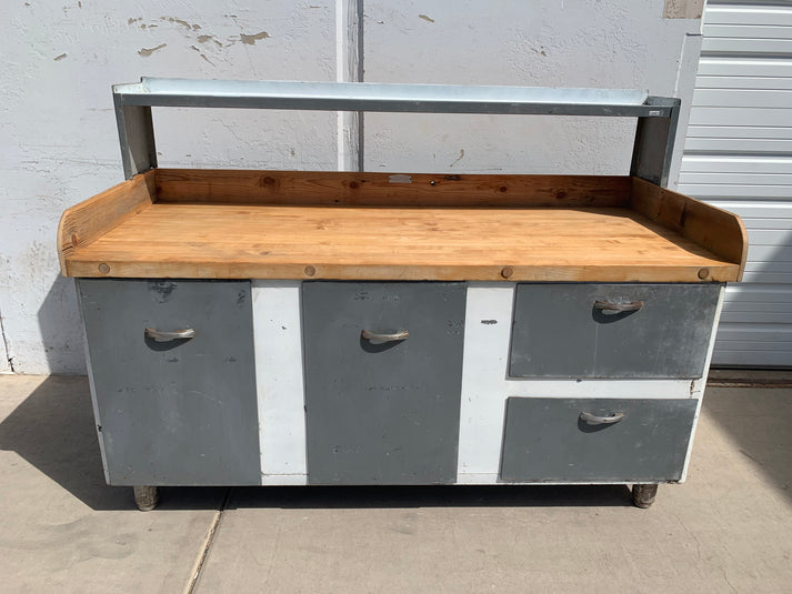 4 Drawer Gray & White Bakery Table / Cabinet