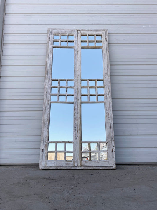Painted Mirrored Rectangle Window with Frame
