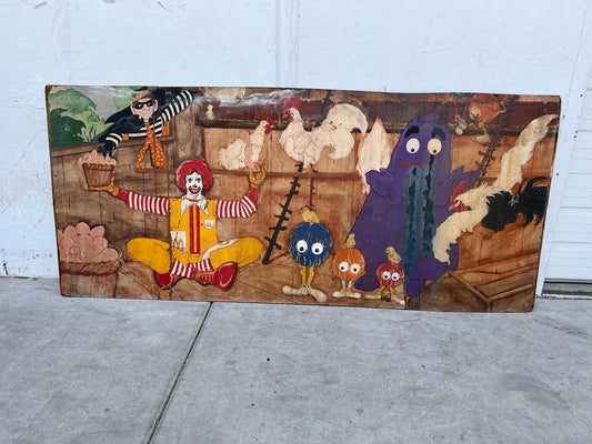 Vintage Wooden McDonald's Painted Sign