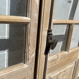 Pair of Washed Antique Wood Doors w/ 5 Lites