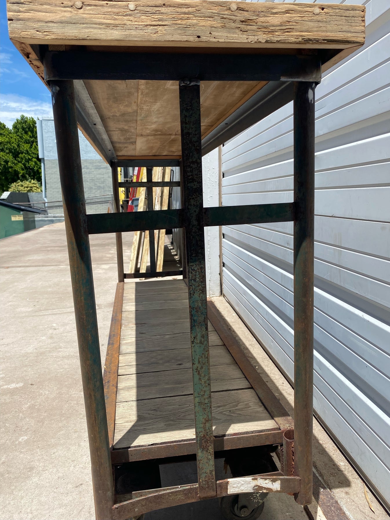 Repurposed Luggage Trolley Console Table