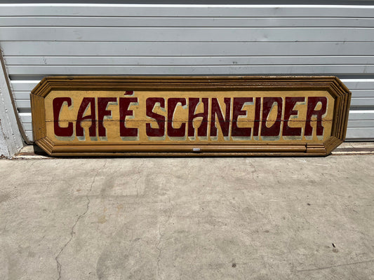 "Café Schneider" Wooden Sign