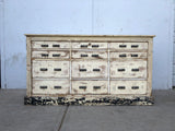 Antique 12 Drawer Painted Wood Cabinet / Dresser