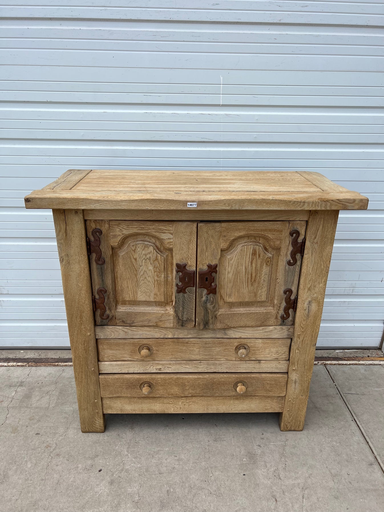 Bleached Cabinet with Two Drawers